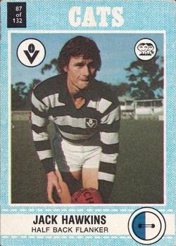 1977 Scanlens VFL #87 Jack Hawkins Front